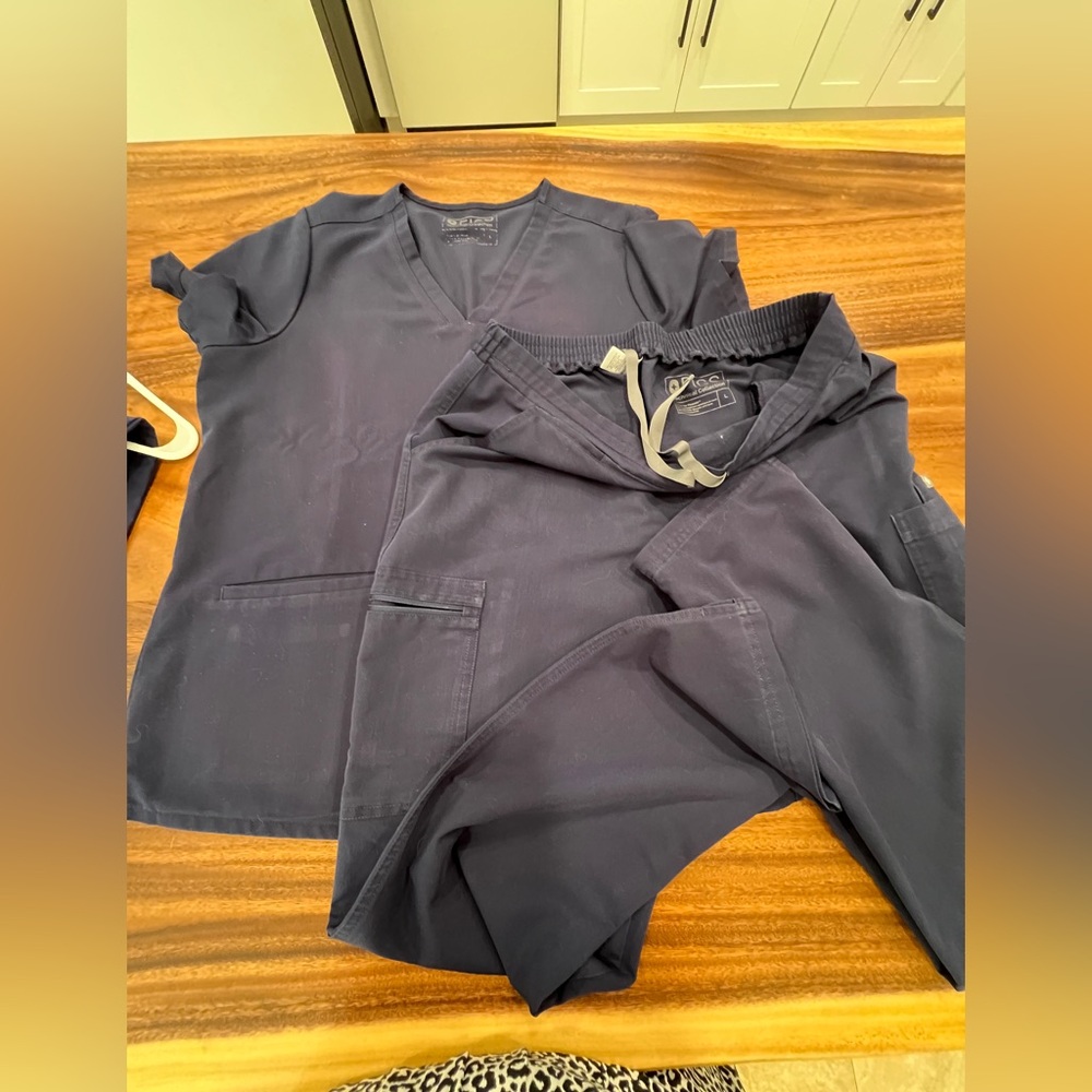Figs Navy Blue Scrub Set